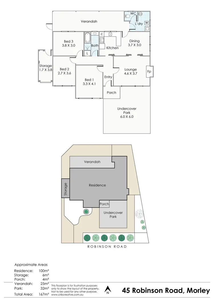 Floorplan of Homely house listing, 45 Robinson Road, Morley WA 6062