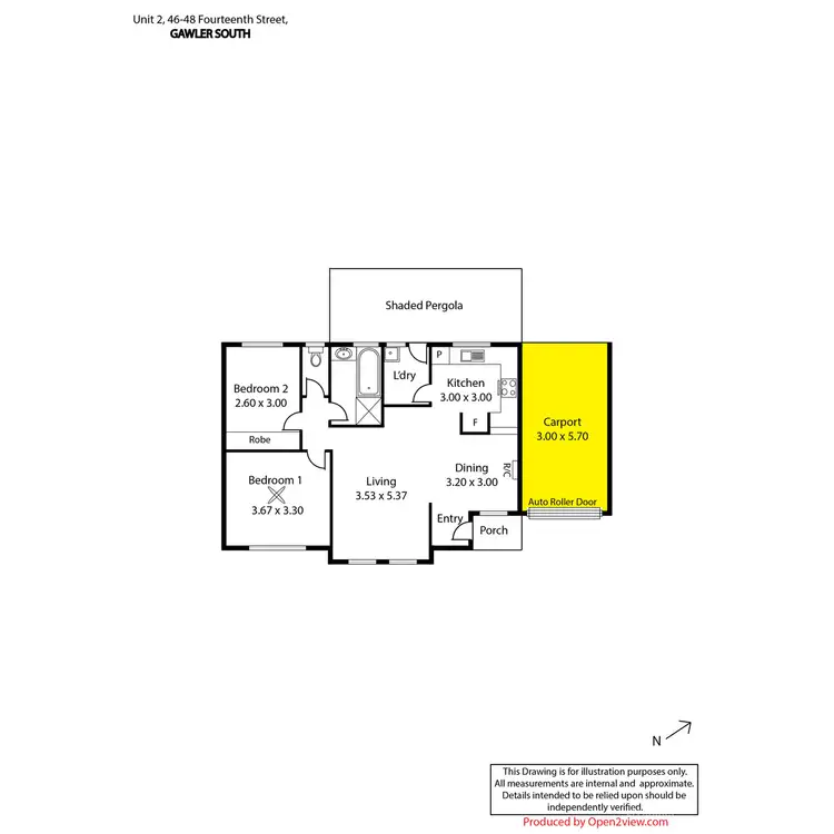 Floorplan of Homely unit listing, 2/46-48 Fourteenth Street, Gawler South SA 5118