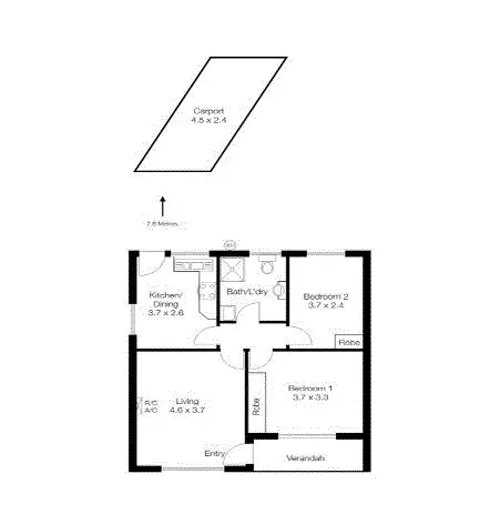 Floorplan of Homely unit listing, 1/4 Douglas Grove, Glenelg North SA 5045