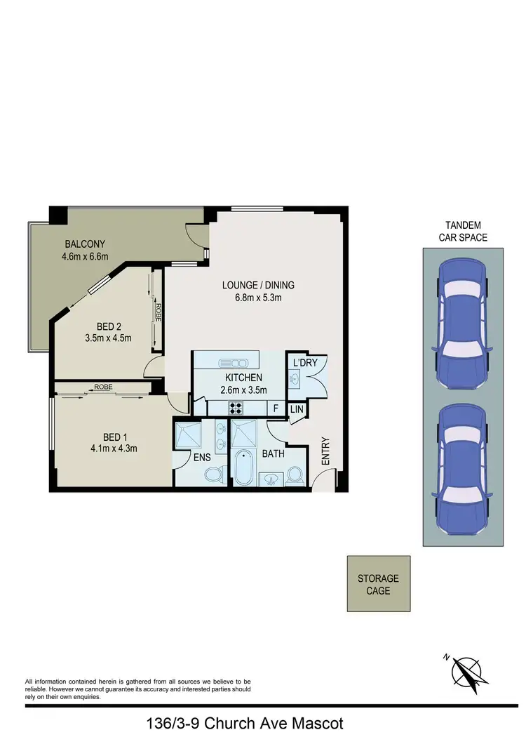 Floorplan of Homely apartment listing, 136/3-9 Church Avenue, Mascot NSW 2020