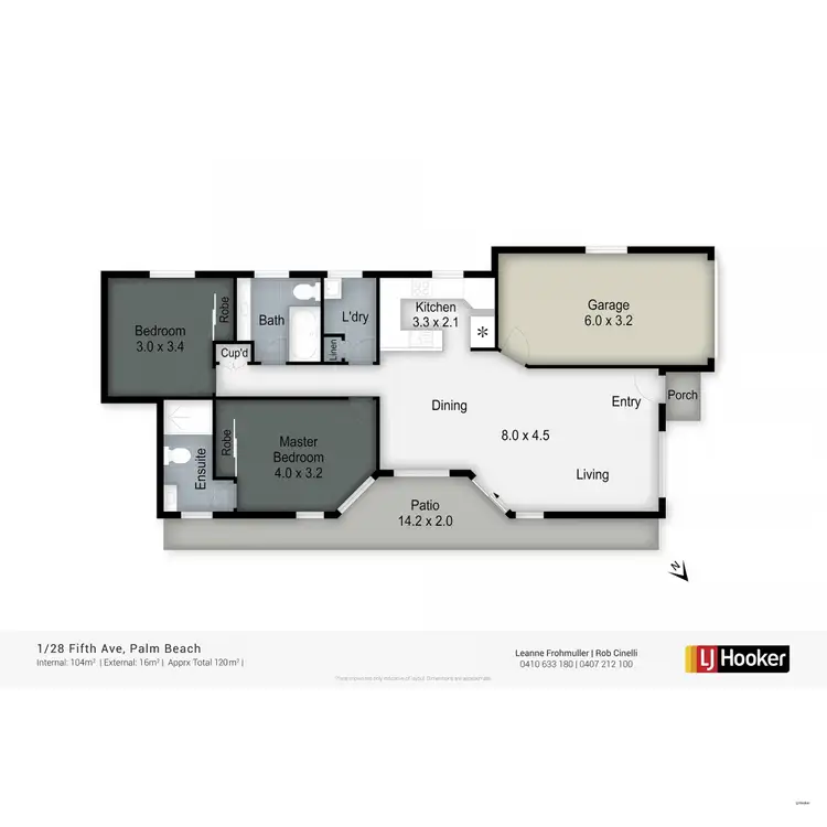 Floorplan of Homely semi-detached listing, 1/28 Fifth Avenue, Palm Beach QLD 4221