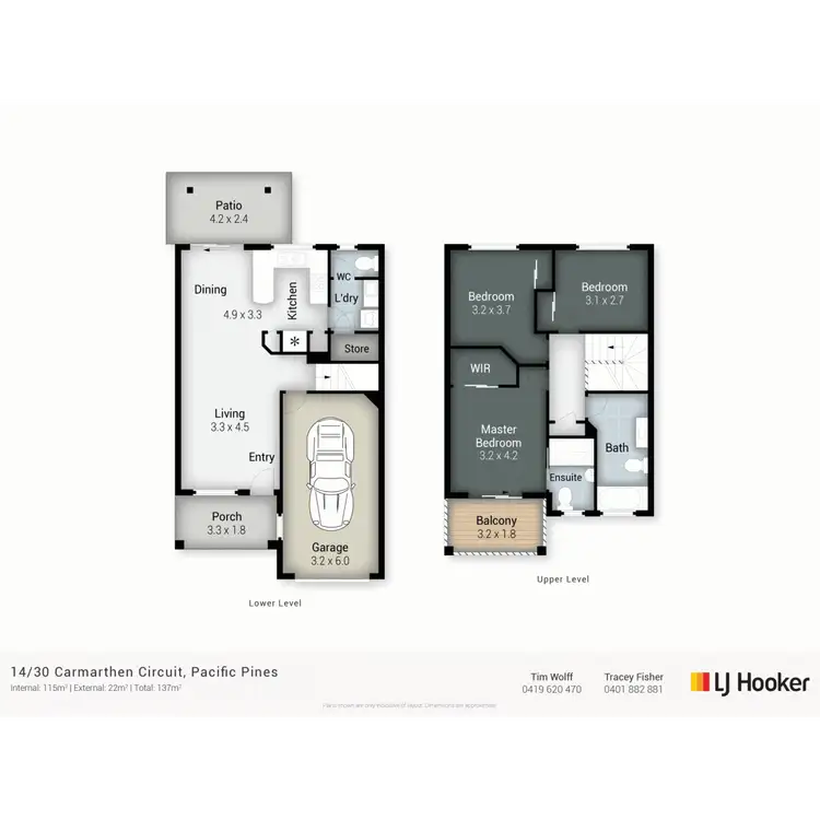 Floorplan of Homely unit listing, 14/30 Carmarthen Circuit, Pacific Pines QLD 4211