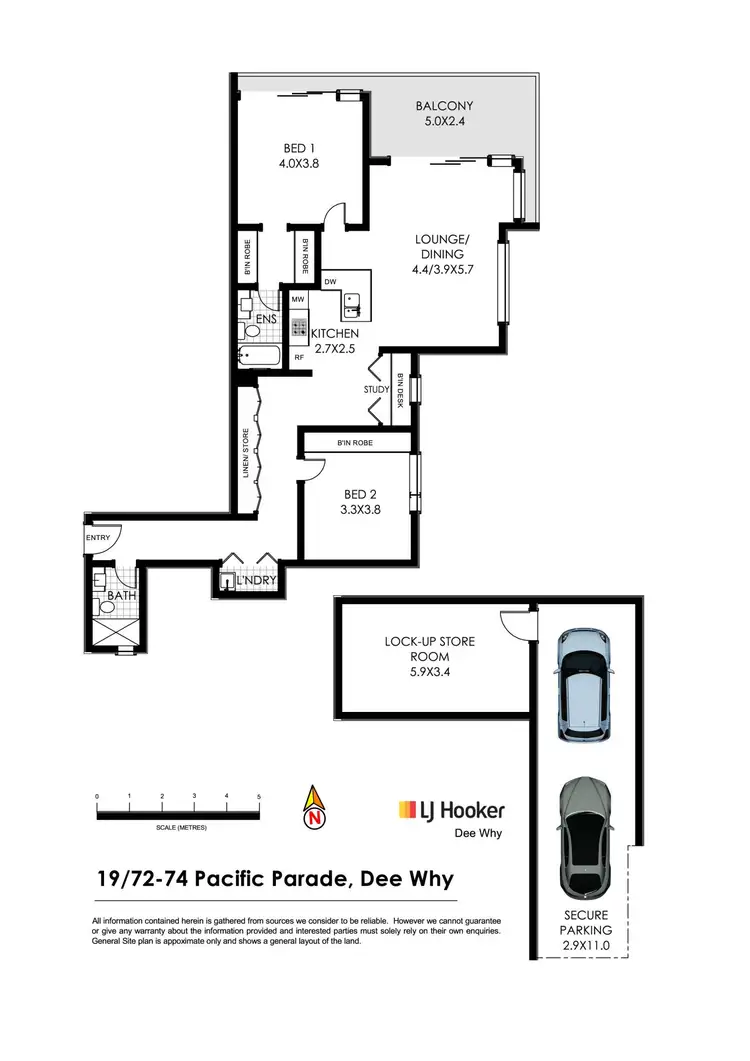 Floorplan of Homely unit listing, 19/72-74 Pacific Parade, Dee Why NSW 2099