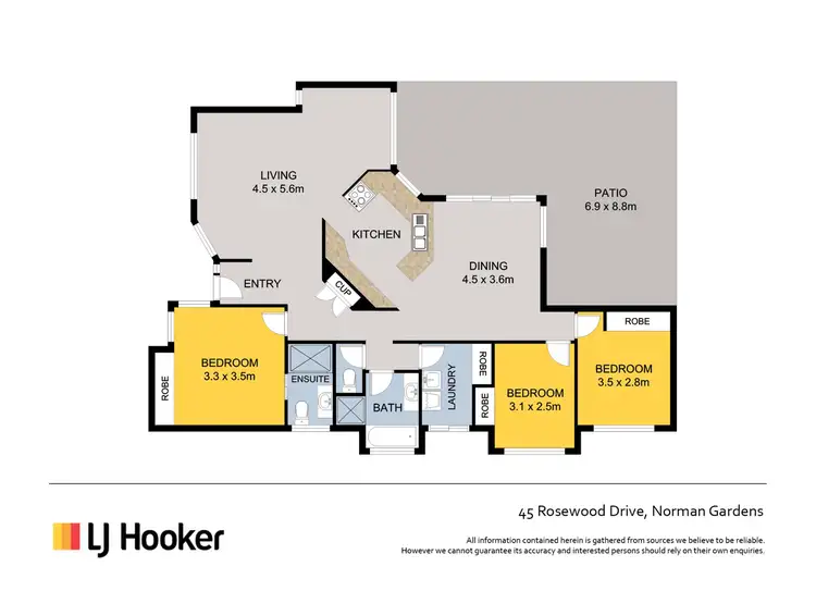 Floorplan of Homely house listing, 45 Rosewood Drive, Norman Gardens QLD 4701