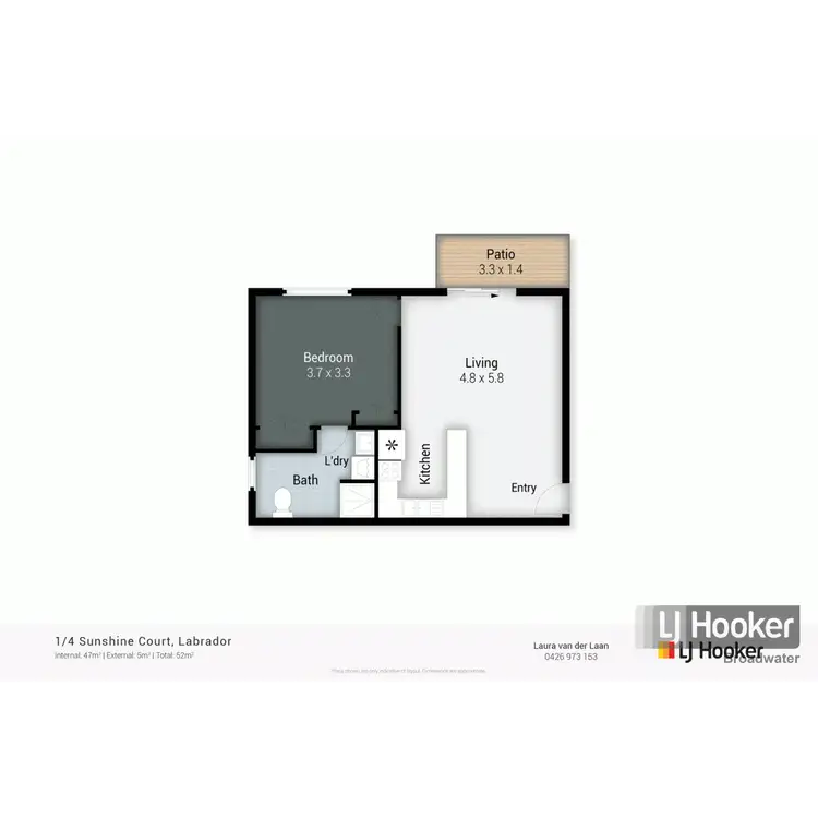 Floorplan of Homely unit listing, 1/4 Sunshine Court, Labrador QLD 4215