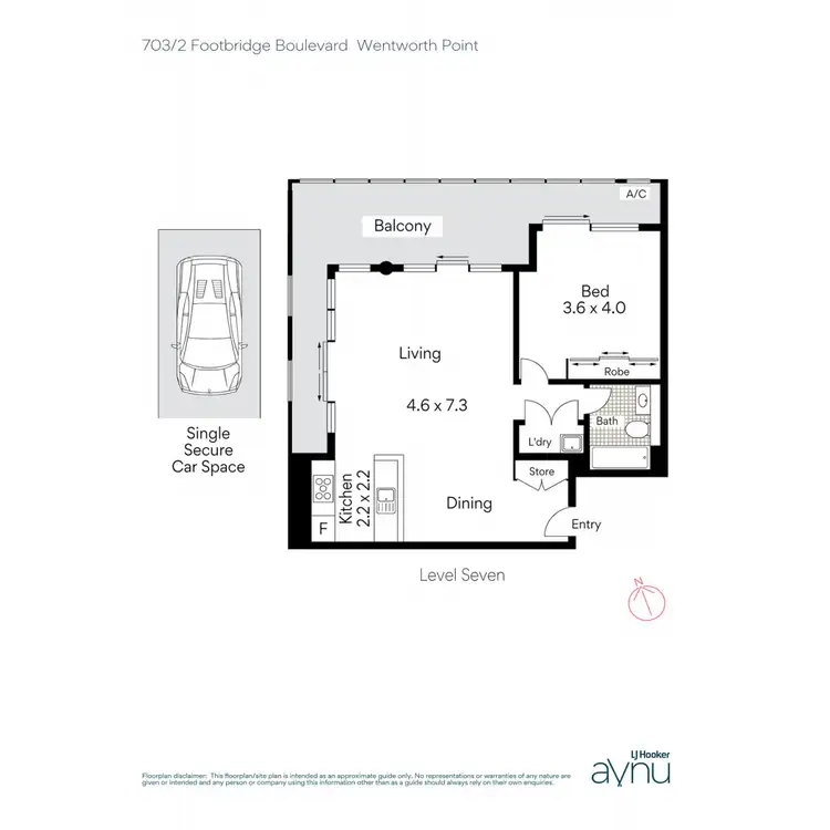 Floorplan of Homely apartment listing, 703/2 Footbridge Boulevard, Wentworth Point NSW 2127