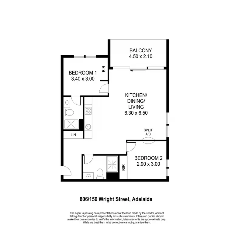 Floorplan of Homely apartment listing, 806/156 Wright Street, Adelaide SA 5000