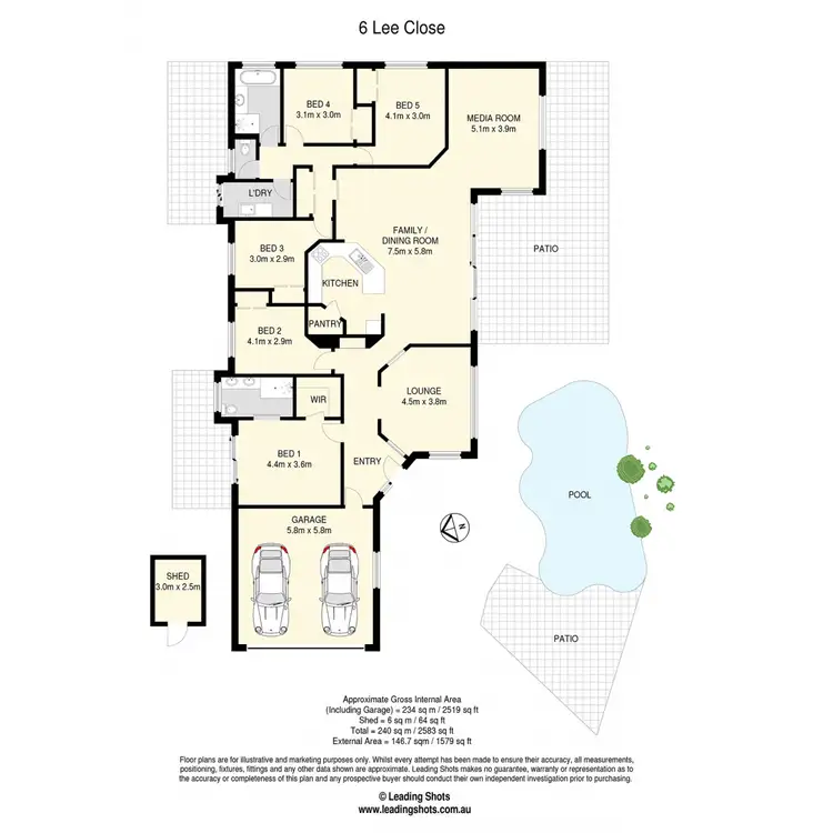 Floorplan of Homely house listing, 6 Lee Close, Albany Creek QLD 4035