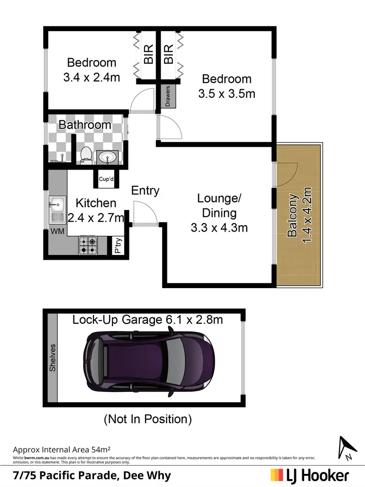 Floorplan of Homely unit listing, 7/75 Pacific Parade, Dee Why NSW 2099