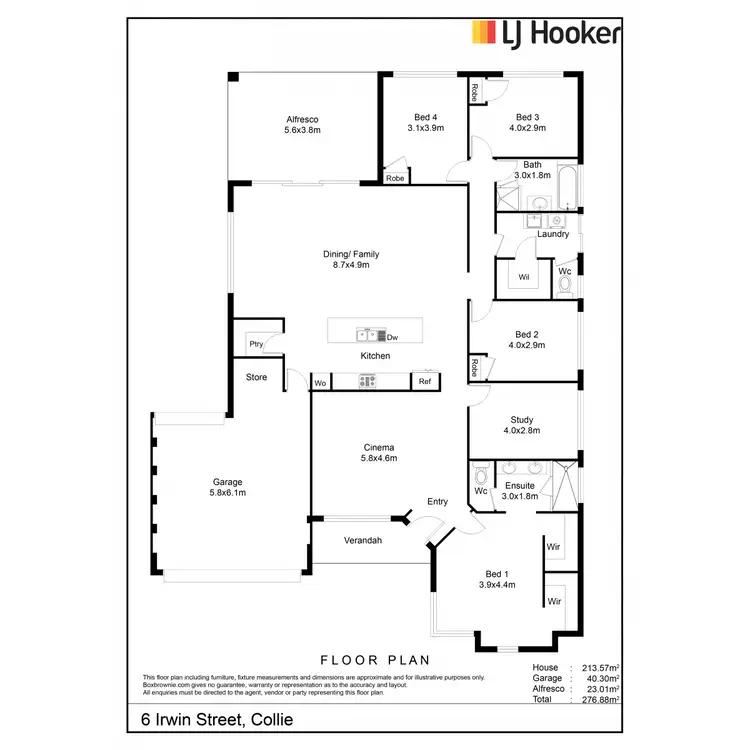 Floorplan of Homely house listing, 6 Irwin Street, Collie WA 6225