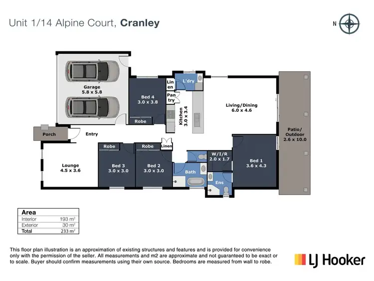 Floorplan of Homely house listing, 1/14 Alpine Court, Cranley QLD 4350
