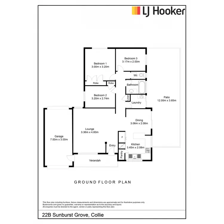 Floorplan of Homely house listing, 22B Sunburst Grove, Collie WA 6225