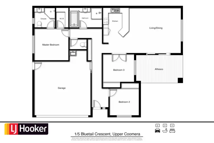 Floorplan of Homely semi-detached listing, 1/5 Bluetail Crescent, Upper Coomera QLD 4209