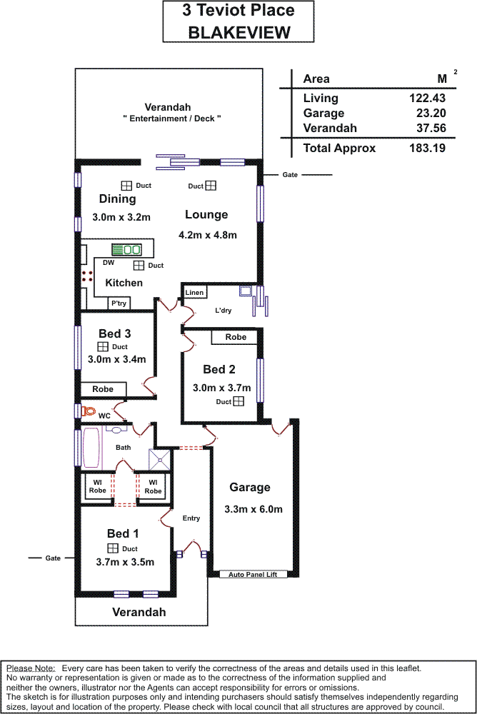Floorplan of Homely house listing, 3 Teviot Place, Blakeview SA 5114