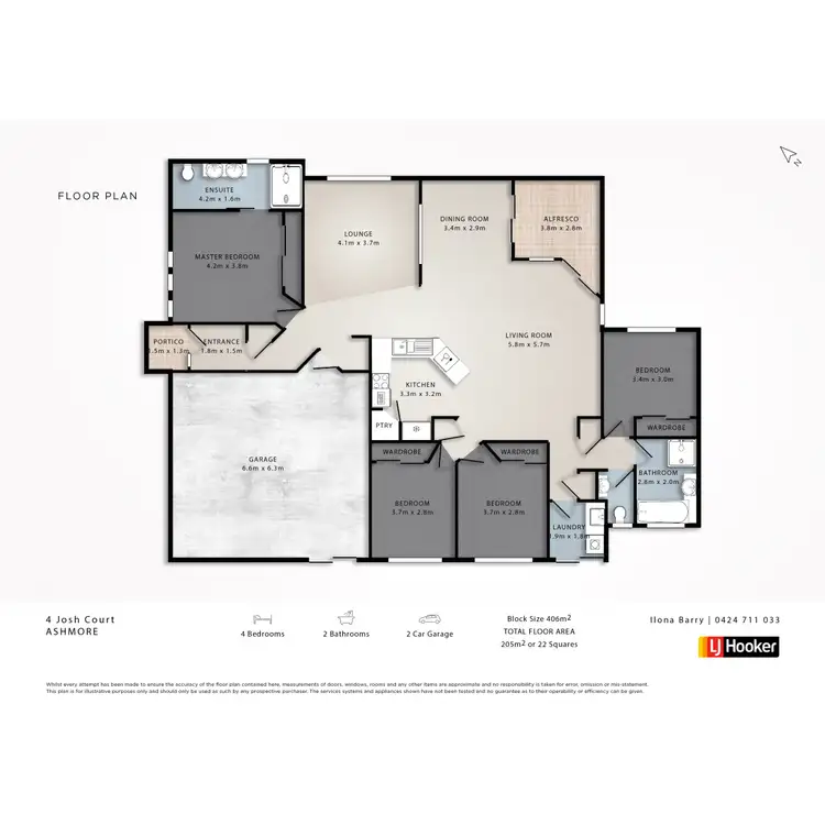 Floorplan of Homely house listing, 4 Josh Court, Ashmore QLD 4214