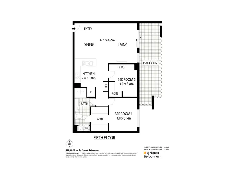 Floorplan of Homely unit listing, 319/80 Chandler Street, Belconnen ACT 2617