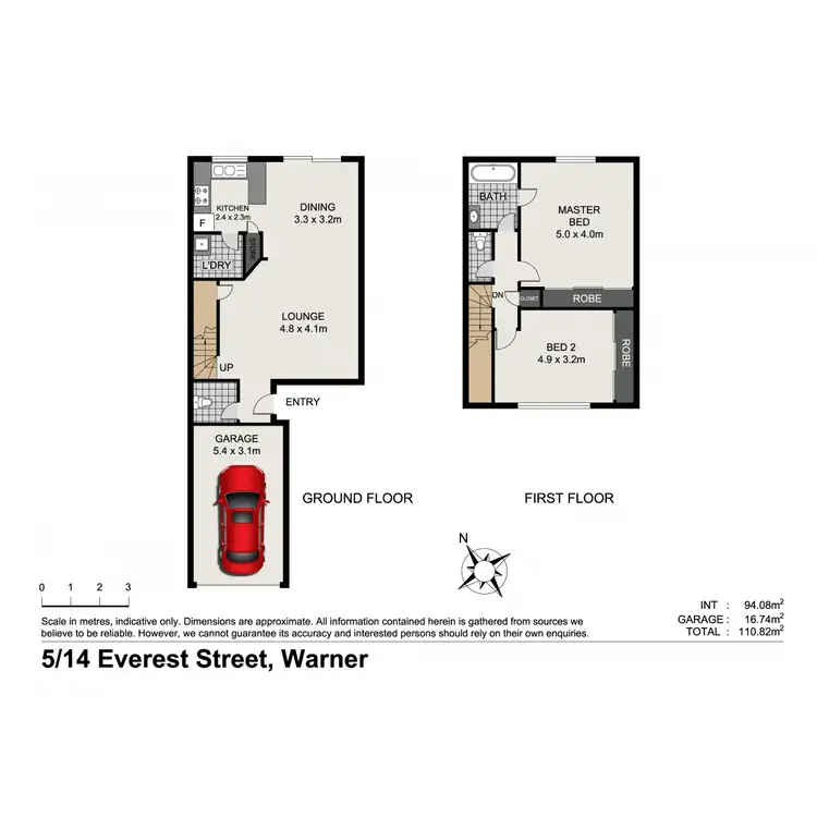 Floorplan of Homely townhouse listing, 5/14 Everest Street, Warner QLD 4500