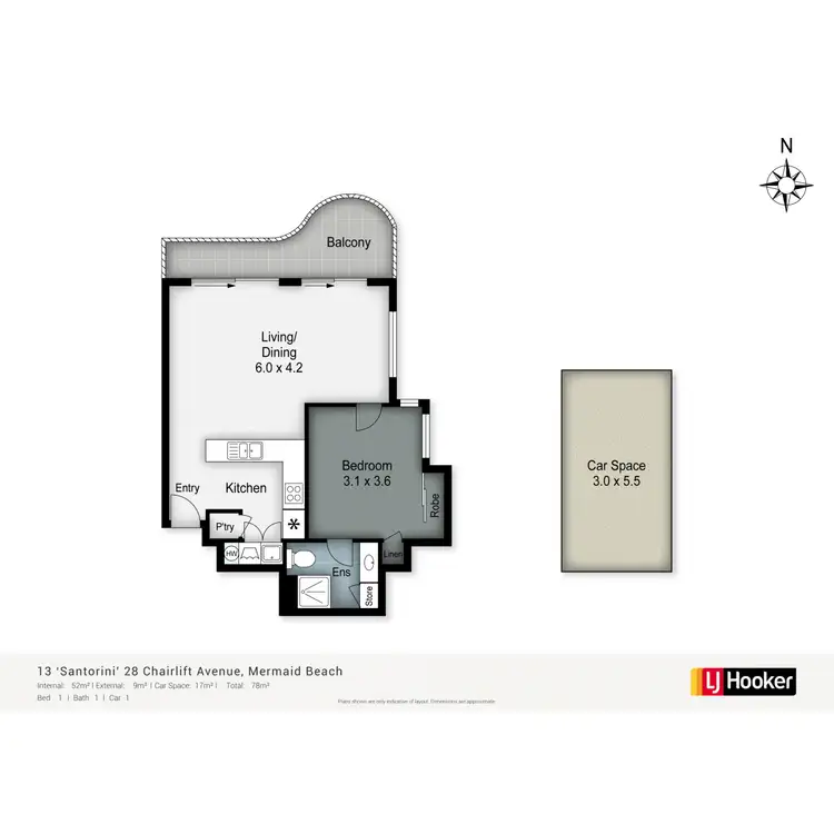 Floorplan of Homely unit listing, 13/28 Chairlift Avenue, Miami QLD 4220