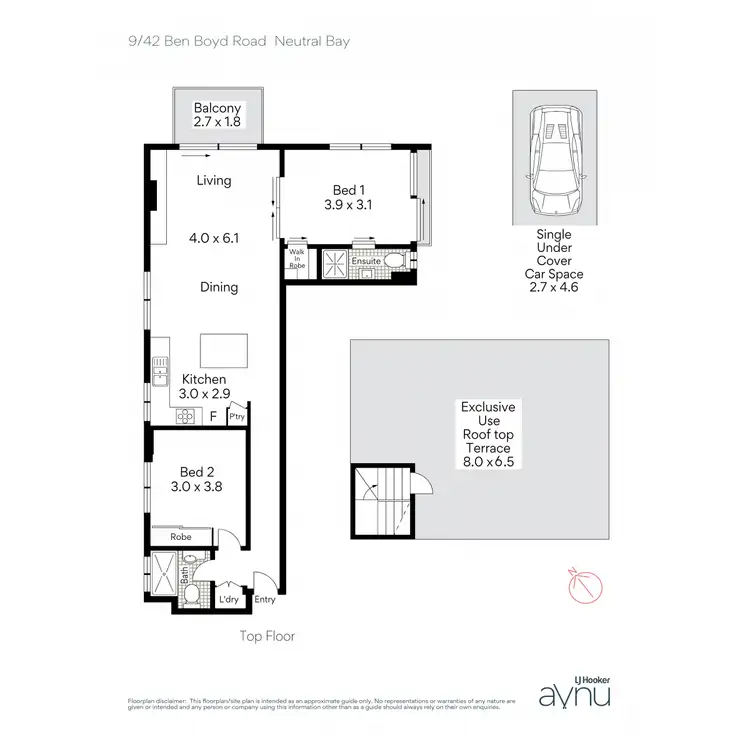 Floorplan of Homely apartment listing, 9/42 Ben Boyd Road, Neutral Bay NSW 2089