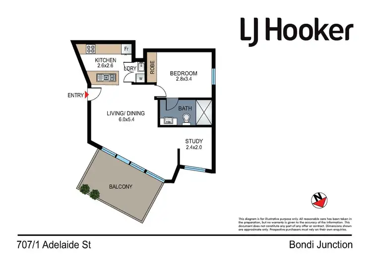 Floorplan of Homely apartment listing, 707/1 Adelaide Street, Bondi Junction NSW 2022