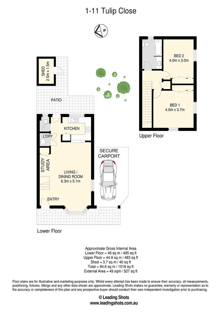 Floorplan of Homely townhouse listing, 1/11 Tulip Close, Fitzgibbon QLD 4018
