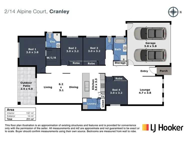 Floorplan of Homely house listing, 2/14 Alpine Court, Cranley QLD 4350