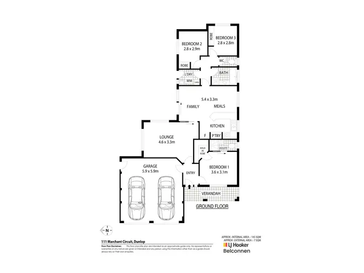 Floorplan of Homely house listing, 111 Marchant Circuit, Dunlop ACT 2615