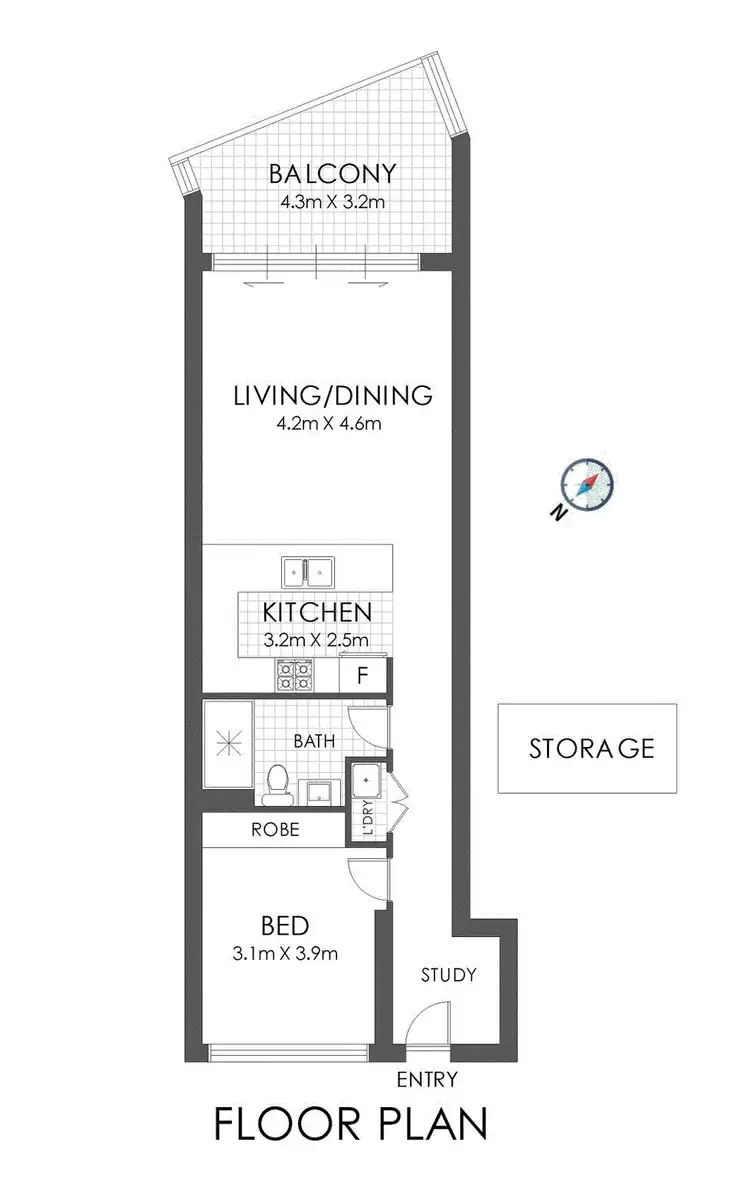 Floorplan of Homely unit listing, 203/42 WALKER ST, Rhodes NSW 2138