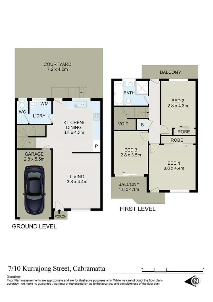 Floorplan of Homely townhouse listing, 7/10 Kurrajong Street, Cabramatta NSW 2166