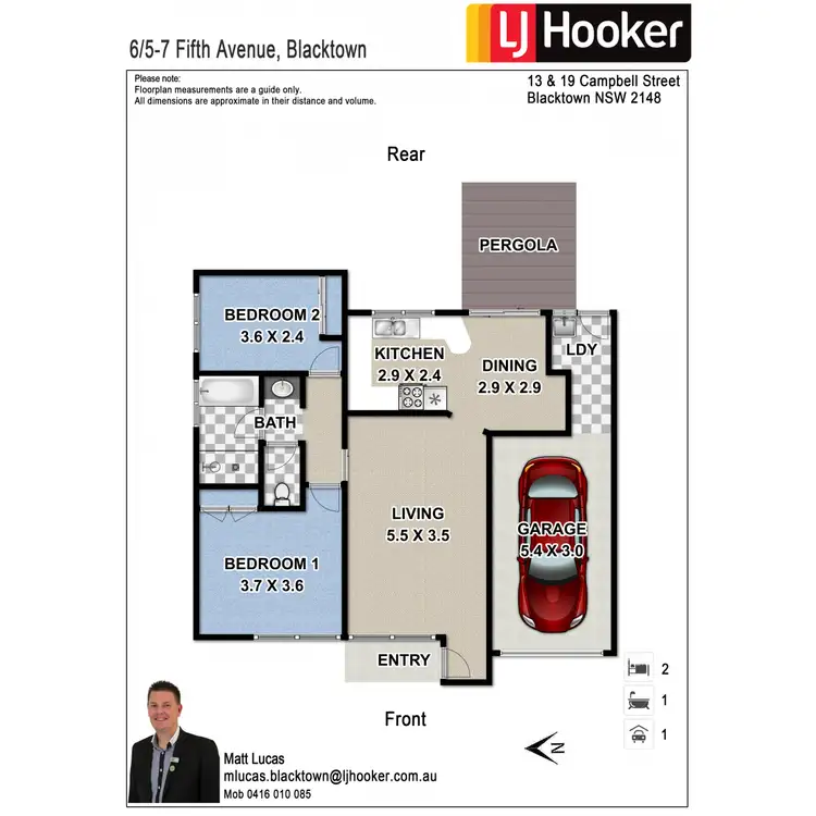 Floorplan of Homely villa listing, 6/5-7 Fifth Avenue, Blacktown NSW 2148