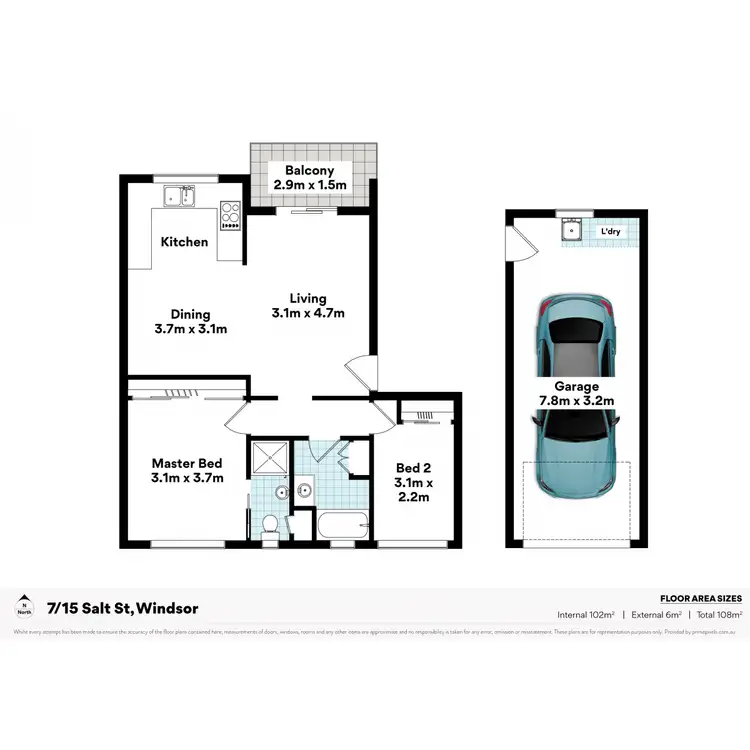 Floorplan of Homely unit listing, 7/15 Salt Street, Windsor QLD 4030