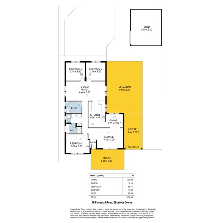 Floorplan of Homely house listing, 70 Forrestall Road, Elizabeth Downs SA 5113