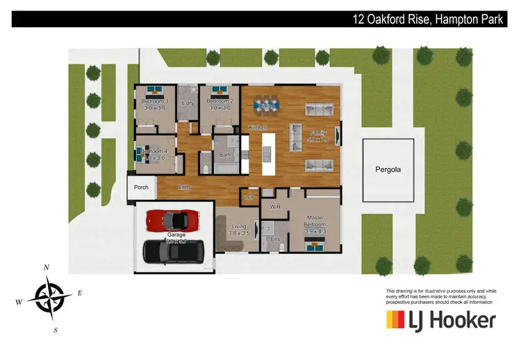 Floorplan of Homely house listing, 12 Oakford Rise, Hampton Park VIC 3976