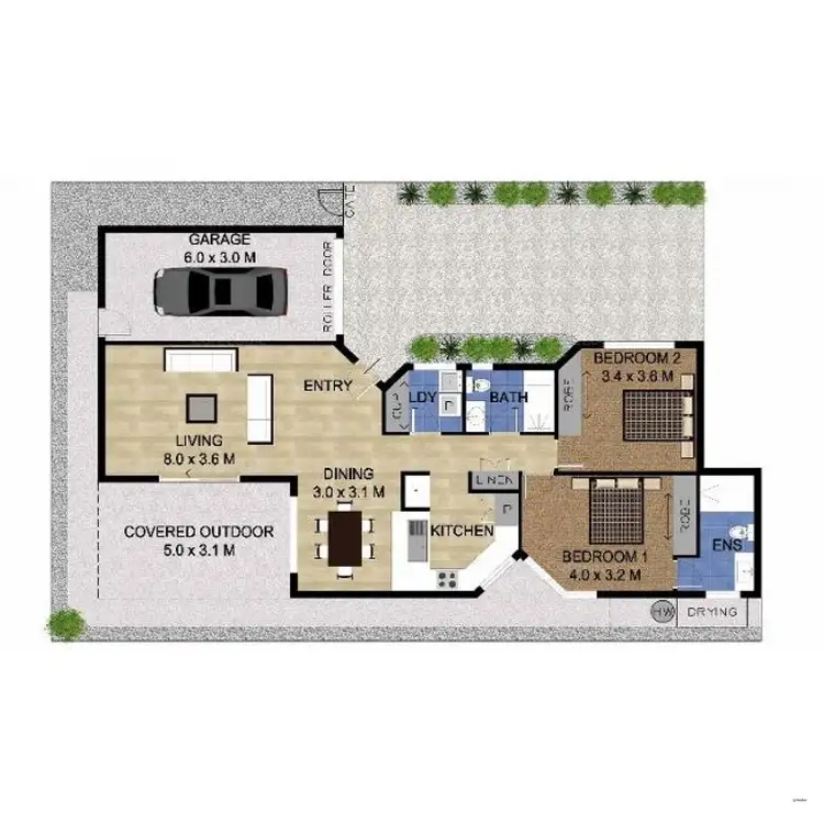 Floorplan of Homely semi-detached listing, 2/28 Fifth Avenue, Palm Beach QLD 4221