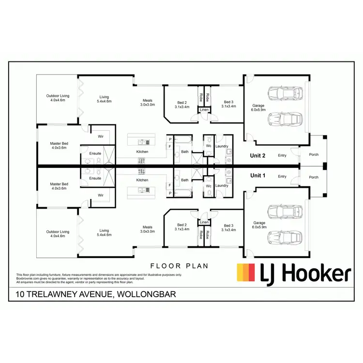 Floorplan of Homely house listing, Unit A/10 Trelawney Avenue, Wollongbar NSW 2477