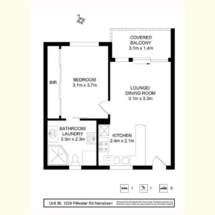 Floorplan of Homely unit listing, 36/1259-1263 Pittwater Road, Narrabeen NSW 2101