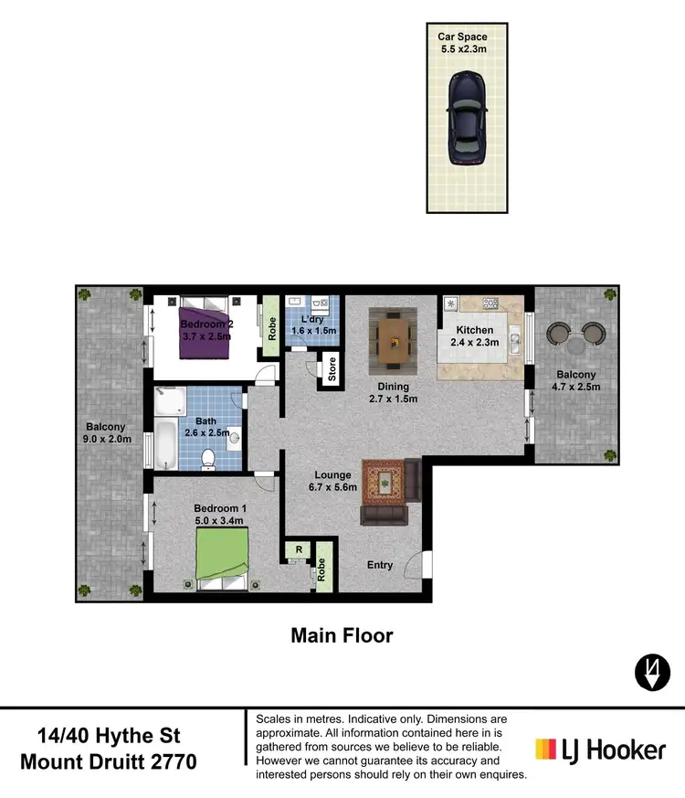 Floorplan of Homely unit listing, 14/40 Hythe Street, Mount Druitt NSW 2770