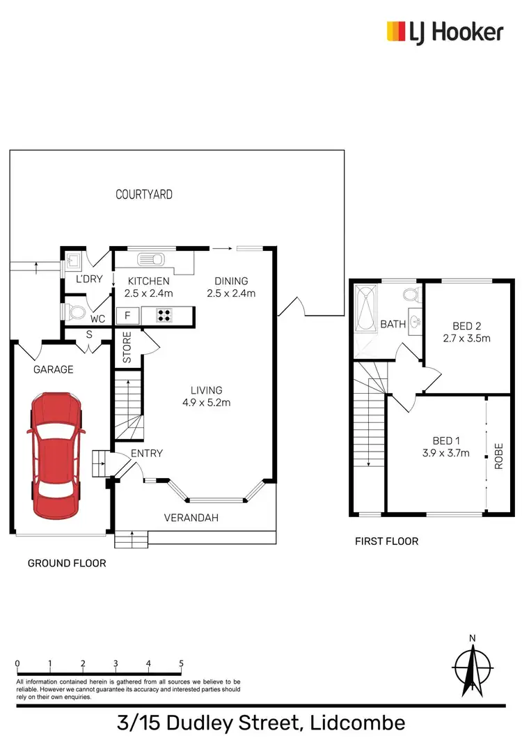 Floorplan of Homely townhouse listing, 3/15 Dudley St, Lidcombe NSW 2141