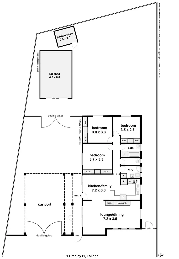 Floorplan of Homely house listing, 1 Bradley Place, Tolland NSW 2650