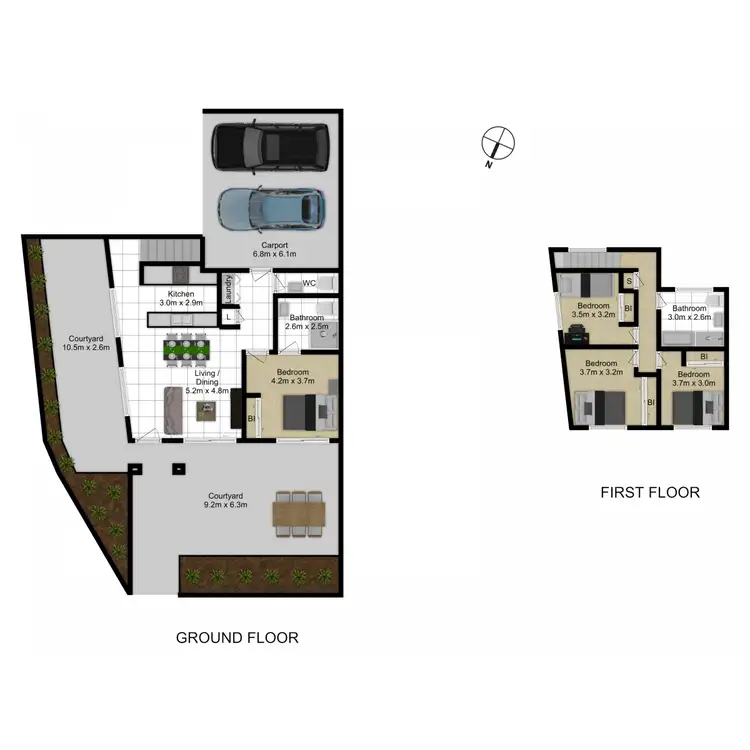 Floorplan of Homely townhouse listing, 3/18 Thring Street, Chapman ACT 2611