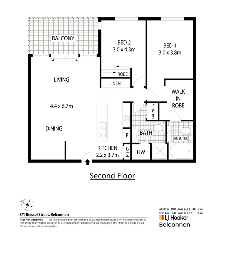 Floorplan of Homely apartment listing, 8/1 Beissel Street, Belconnen ACT 2617