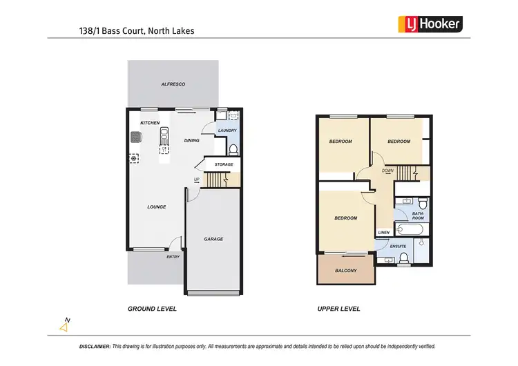 Floorplan of Homely townhouse listing, 138/1 Bass Court, North Lakes QLD 4509