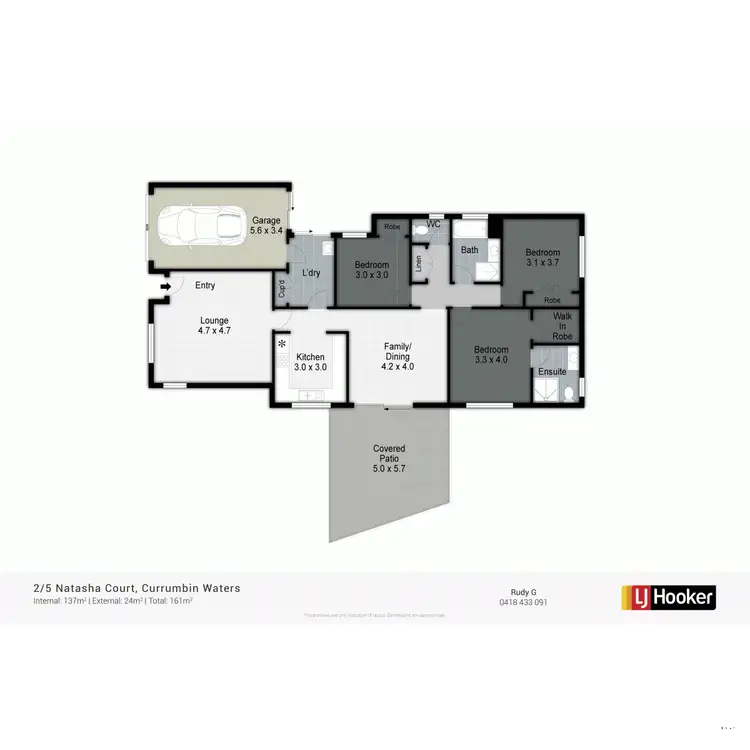 Floorplan of Homely semi-detached listing, 2/5 Natasha Court, Currumbin Waters QLD 4223