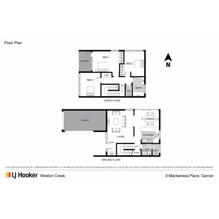 Floorplan of Homely townhouse listing, 3 Mackaness Place, Garran ACT 2605