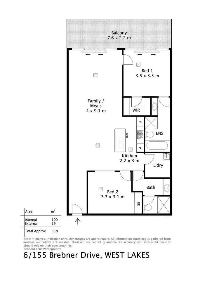 Floorplan of Homely apartment listing, 6/155 Brebner Drive, West Lakes SA 5021