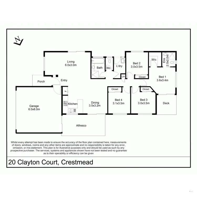 Floorplan of Homely house listing, 20 Clayton Court, Crestmead QLD 4132