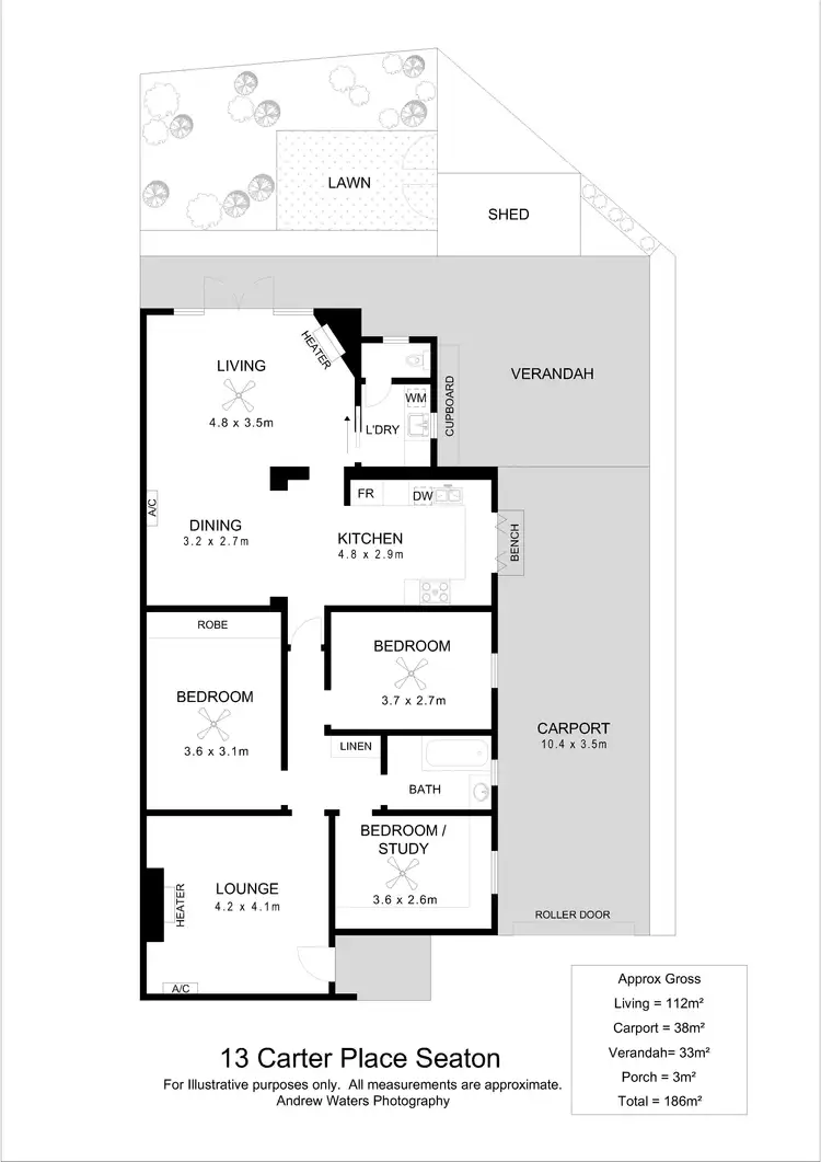 Floorplan of Homely house listing, 13 Carter Place, Seaton SA 5023