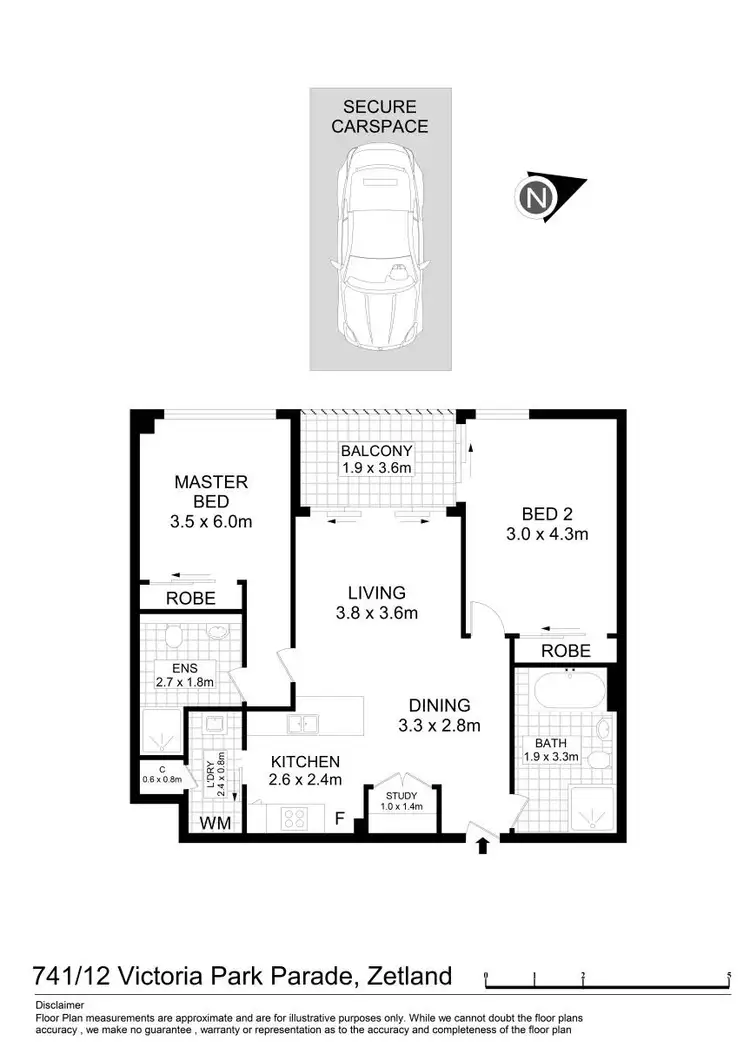 Floorplan of Homely apartment listing, 741/12 Victoria Park Parade, Zetland NSW 2017