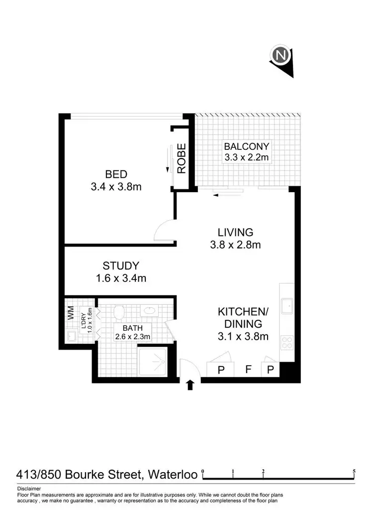 Floorplan of Homely apartment listing, 413/850 Bourke Street, Waterloo NSW 2017