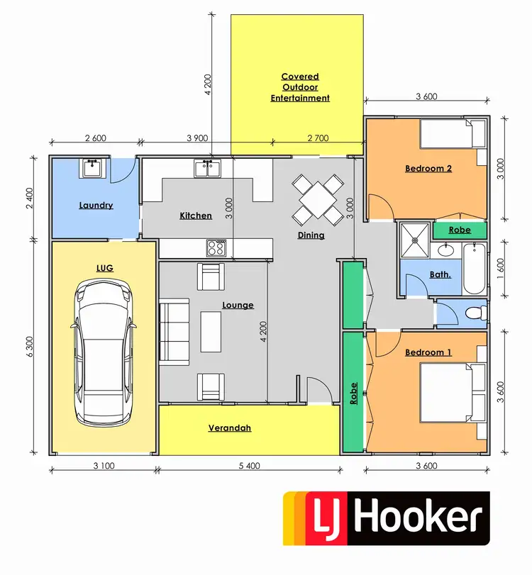 Floorplan of Homely semi-detached listing, 2/2 Silky Ash Close, Old Bar NSW 2430